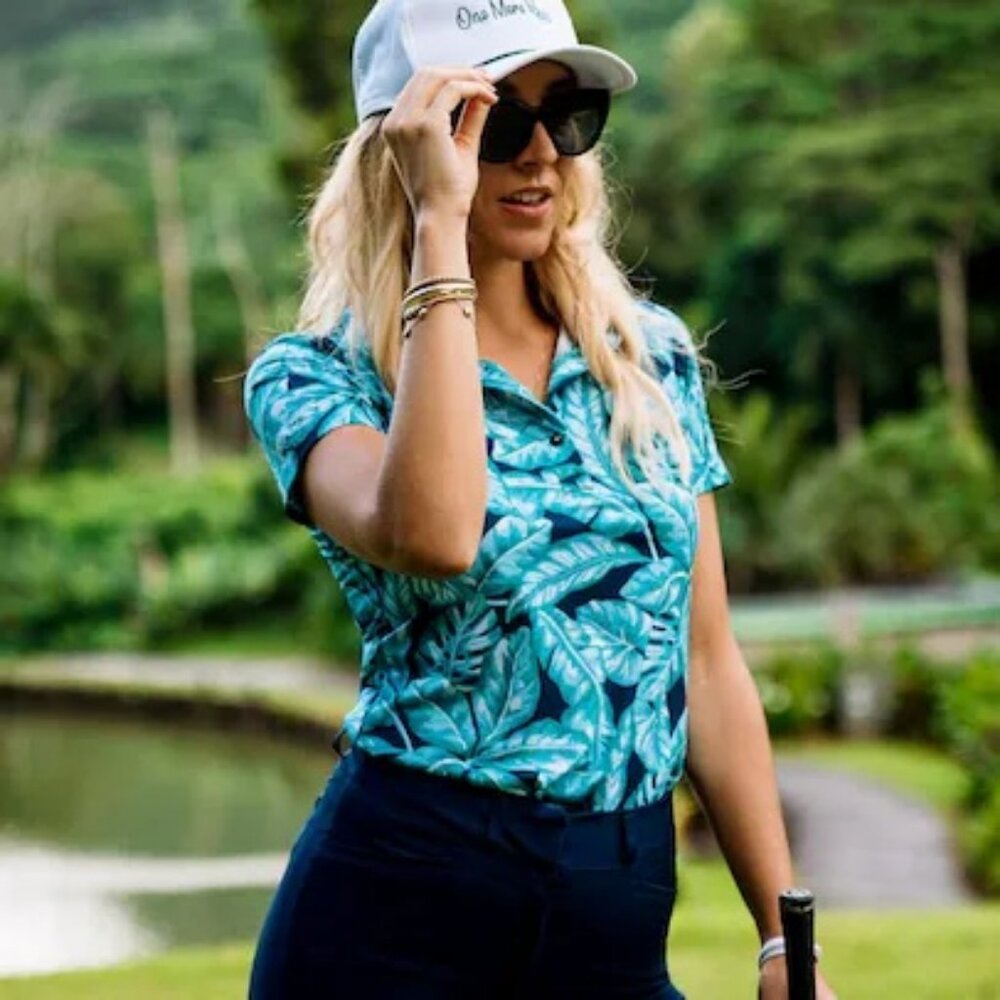 Kenny Flowers Tropical Green Golf Polo